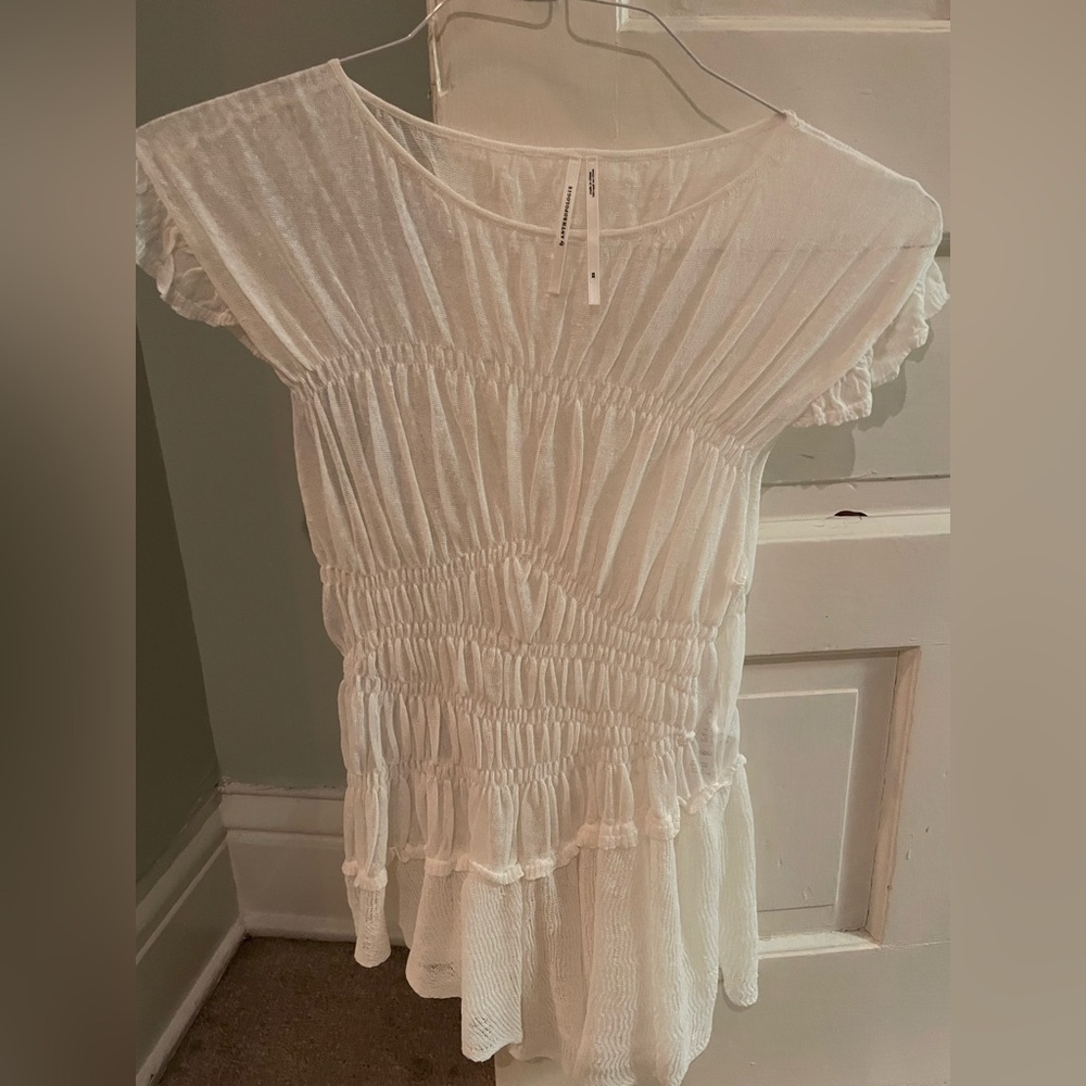 Anthropologie Semi Sheer Textured Blouse